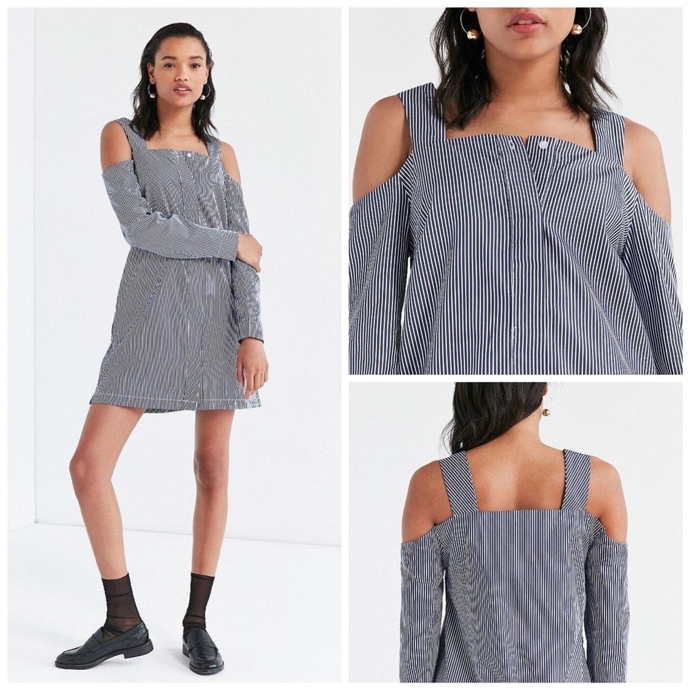 Urban Outfitters Cold Shoulder Button Down Dress